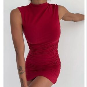 Minimalist dress - maroon